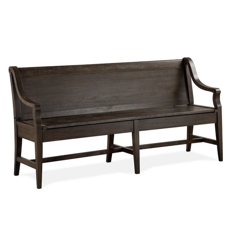 Magnussen Home Westley Falls Graphite Bench - 66''W x 21''D x 34.38''H - 66''W x 21''D x 34.38''H - Graphite