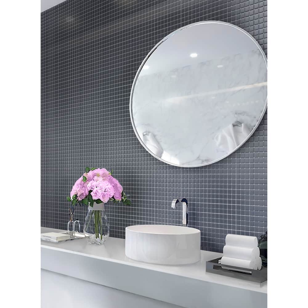 Apollo tile 12" x 12" Colorway Matte Coin Gray Glass Tile (9.67 sq ft/case) - 10 Pack