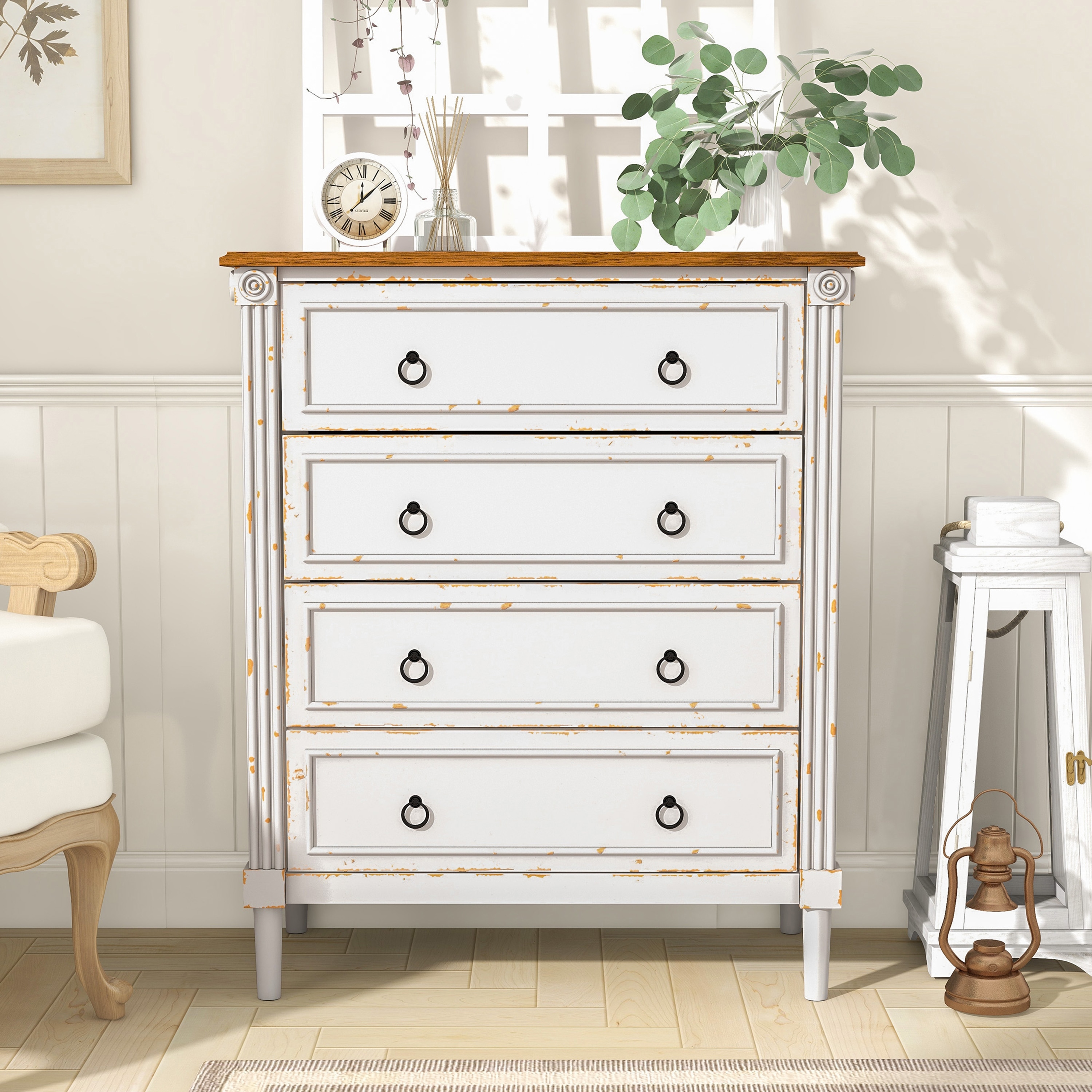 Solid wood deals 4 drawer chest
