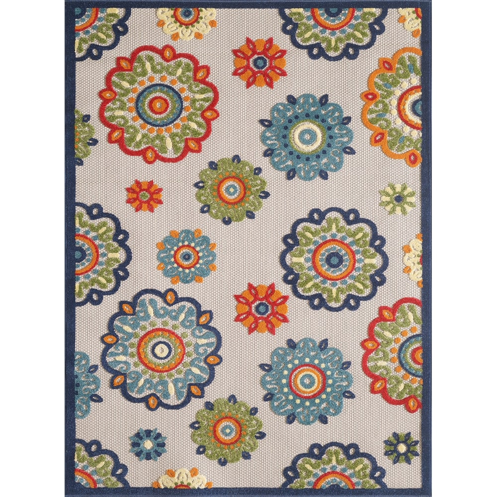Domani Napa Mid-Century Floral Indoor / Outdoor Area Rug