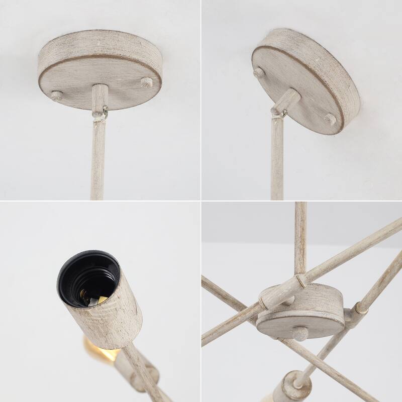 Modern 6-Light Sputnik Linear Chandelier, Modern Sputnik Sphere Chandelier for Dining Room Living Room Bedroom Kitchen