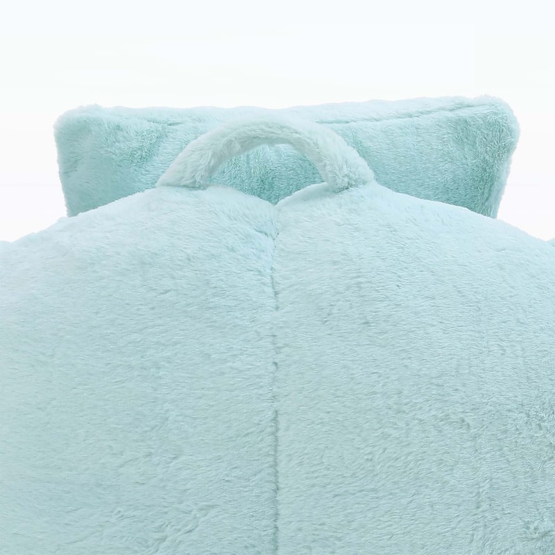 Bean Bag Chair with Footstool,Oversized Shell-Shaped Comfort Sofa