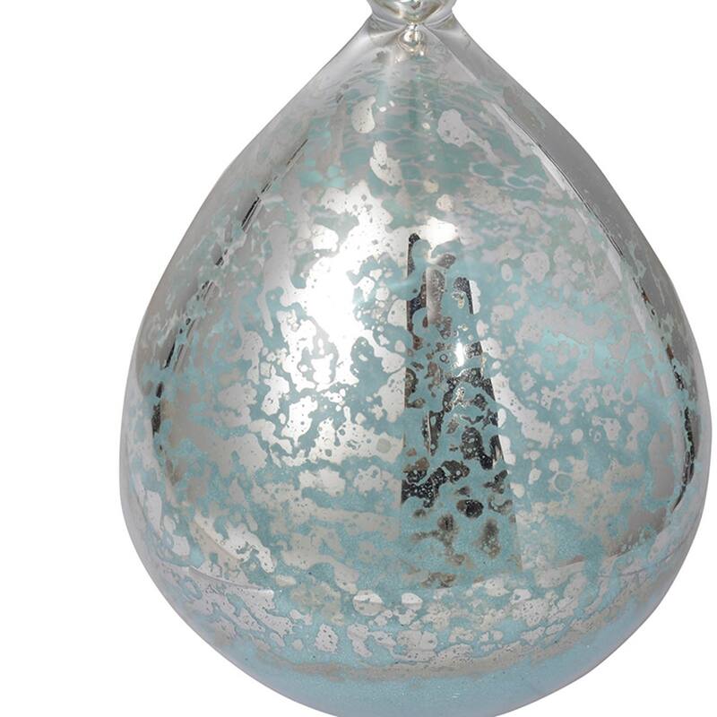 Set of 2, 3.2x3.2x8" Peleus 30-Minute Silvered Hourglass, Jade Sand