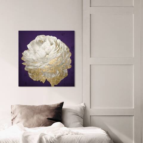 Oliver Gal 'Amethyst Floral' Floral and Botanical Wall Art Canvas Print Florals - Purple, Gold