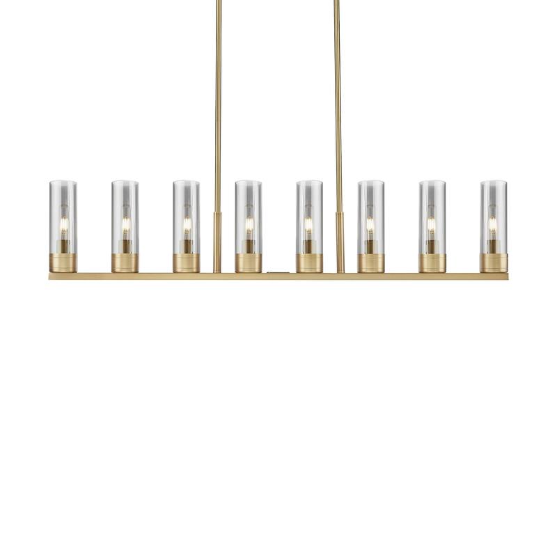 Innovations Lighting 617-8I-11-48 Boreas Linear Boreas 8 Light 48" - Brushed Brass / Light Smoke