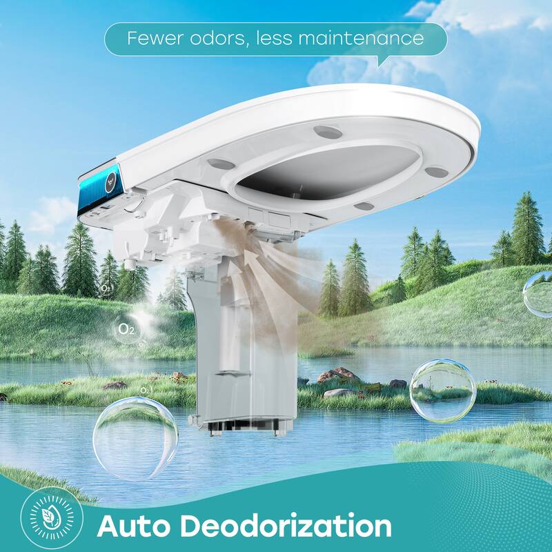 HOROW T38D Elongated Smart Toilet Bidet Foot Kick Flush Warm Water Remote White