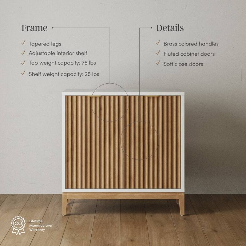 Jasper Modern Sideboard, Kitchen Storage Cabinet with Fluted Doors