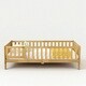 preview thumbnail 24 of 33, Twin Size Floor Bed with Fence and Door, Rubber Wood Frame with Safety Guardrails