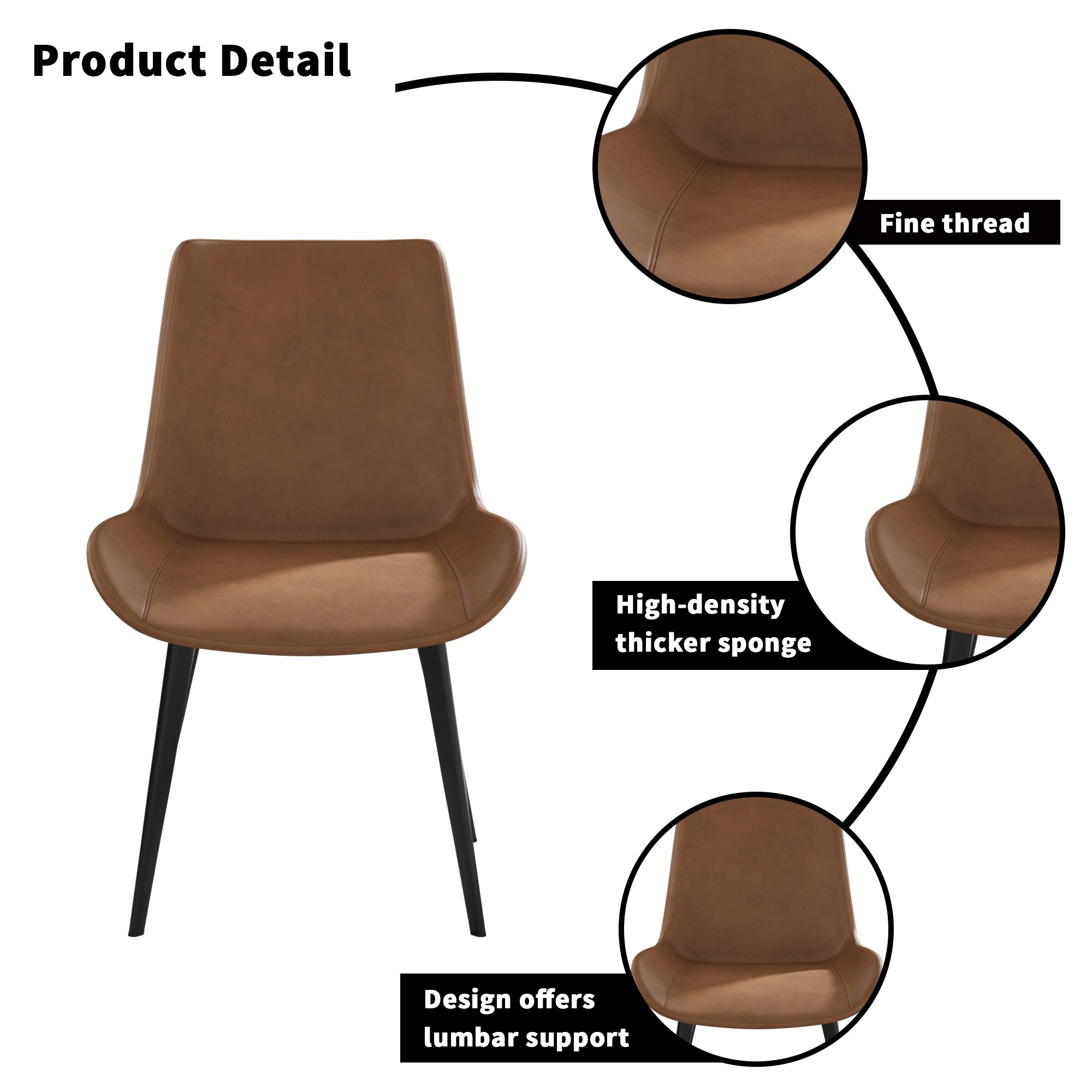 Dining chairs sales with lumbar support