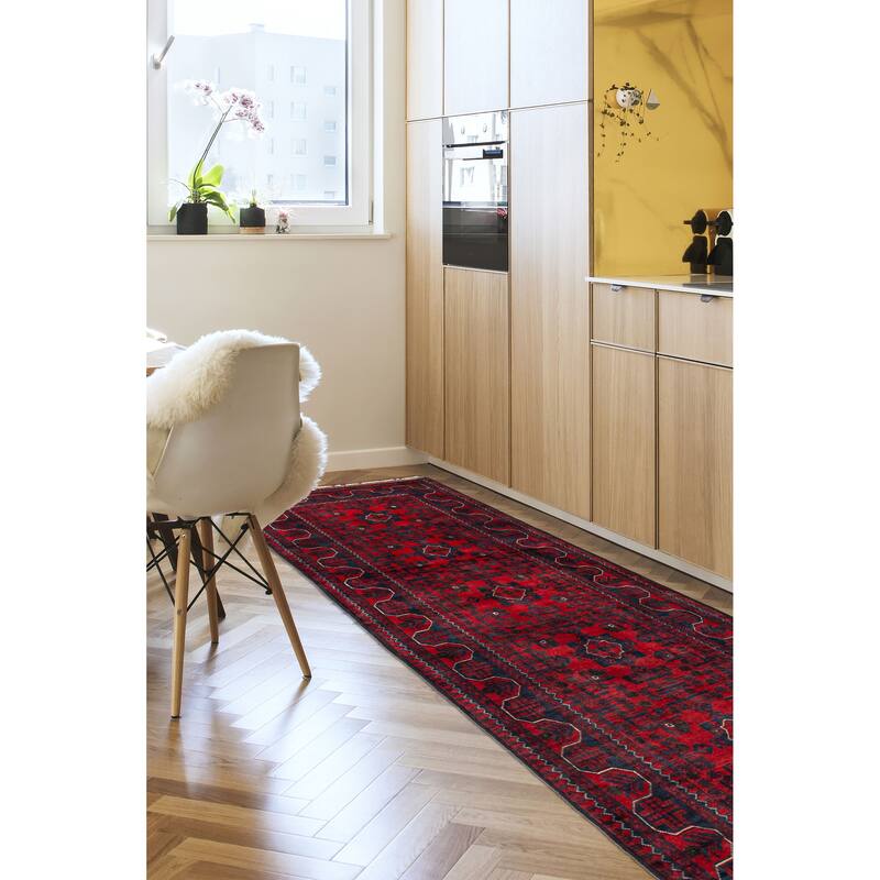 ECARPETGALLERY Hand-knotted Finest Khal Mohammadi Red Wool Rug - 2'9 x 9'6