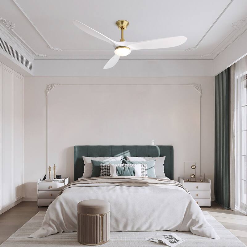 60 Inch Ceiling Fan with Lights, 3 ABS Fan Blades, Quiet Energy Efficient DC Motor, Smart App & Remote Control - 60 Inches