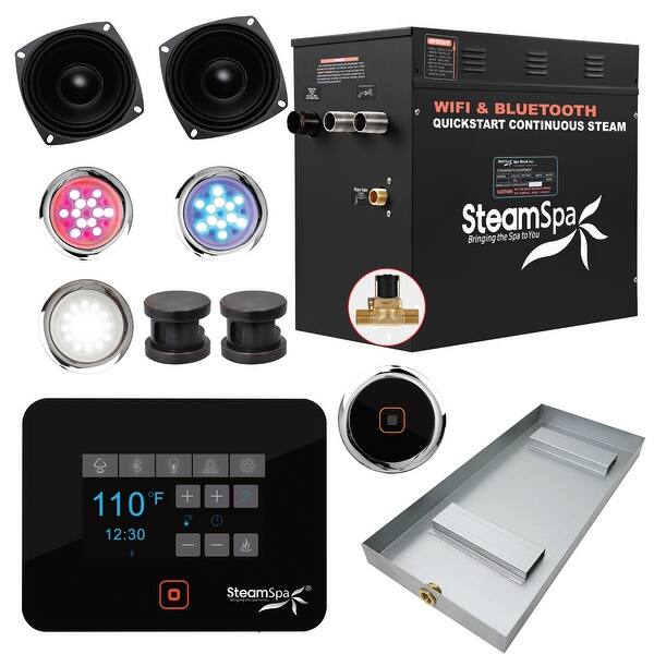 Black Series Bluetooth 12kW QuickStart Steam Bath Generator Package in Oil Rubbed Bronze Black Series Bluetooth 12kW QuickStart Steam Bath Generator Package in Oil Rubbed Bronze
