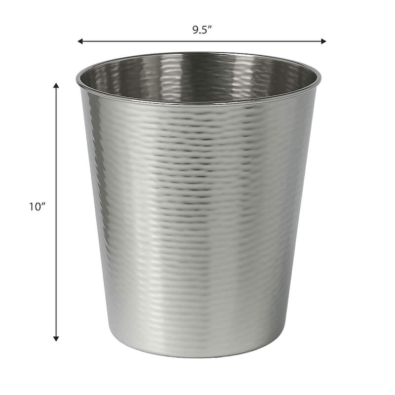 happimess Remi Modern Classic Textured Steel 2-Gallon Wastebasket