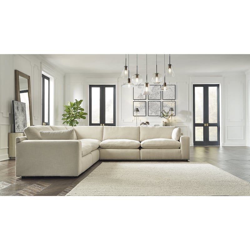 Signature Design by Ashley Elyza Ivory 5-Piece Sectional - 135"W x 135"D x 36"H