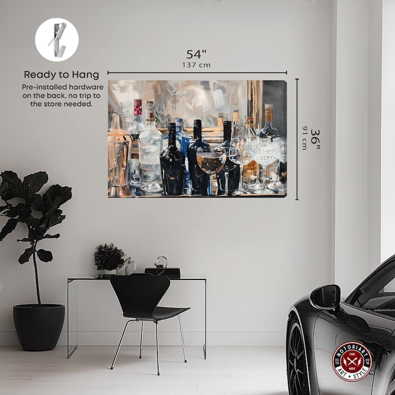 Notoriart Countertop Drinks Gallery Wrapped Bar Cart Art For Men