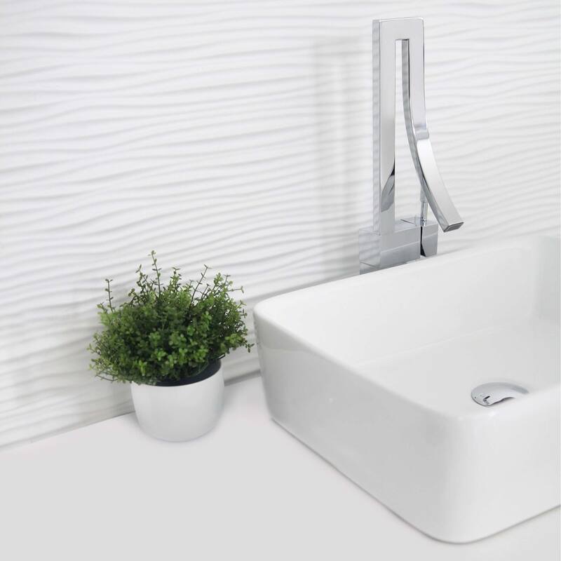 STYLISH Porcelain Rectangular 18 3/4-inches Top Mounted Ceramic Vessel Bathroom Sink - 18.75" x 14.5" x 5.25"