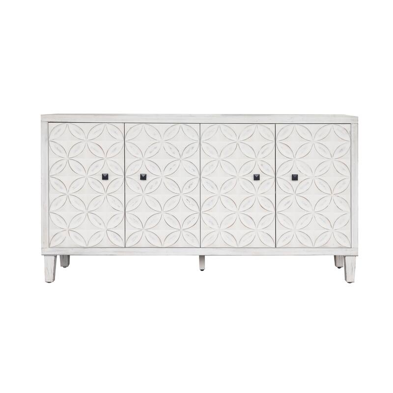 Accent Cabinet 4 Door Wooden Cabinet Sideboard Buffet Server Cabinet Storage Cabinet, for Living Room, Entryway