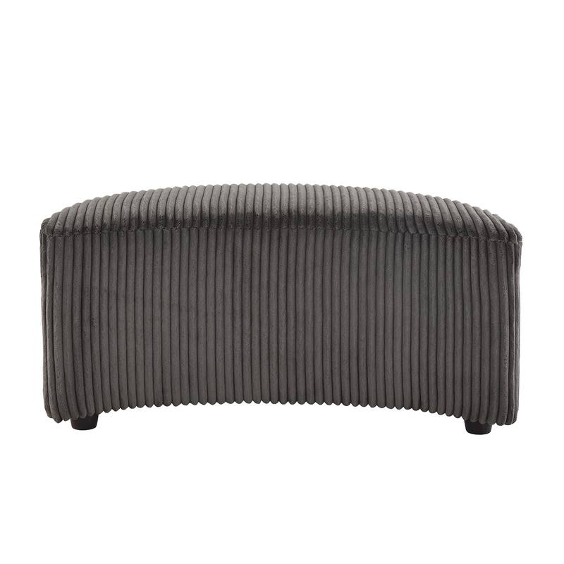 Sligo Oversized Wale Corduroy Swivel Accent Chair with Furry Channel Pillow and Ottoman by iNSPIRE Q Bold