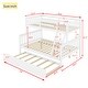 preview thumbnail 26 of 55, Detachable Rubber Wood Twin Over Full Bunk Bed with Trundle,Convertible Ladder and Guardrail,Kids and Baby