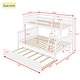 preview thumbnail 12 of 10, Detachable Rubber Wood Twin Over Full Bunk Bed with Trundle,Convertible Ladder and Guardrail