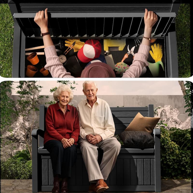 80gallon outdoor resin storage chair pillow blanket storage lockable