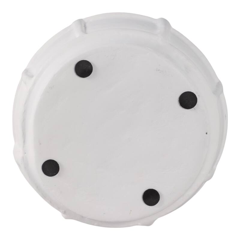 Paper Mache Vase Raised Grid Texture Modern Design - 11" White