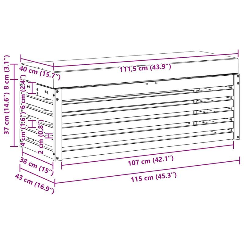 vidaXL Stool Bench Natural and Anthracite 16.93 x 16.93 x 14.57 in