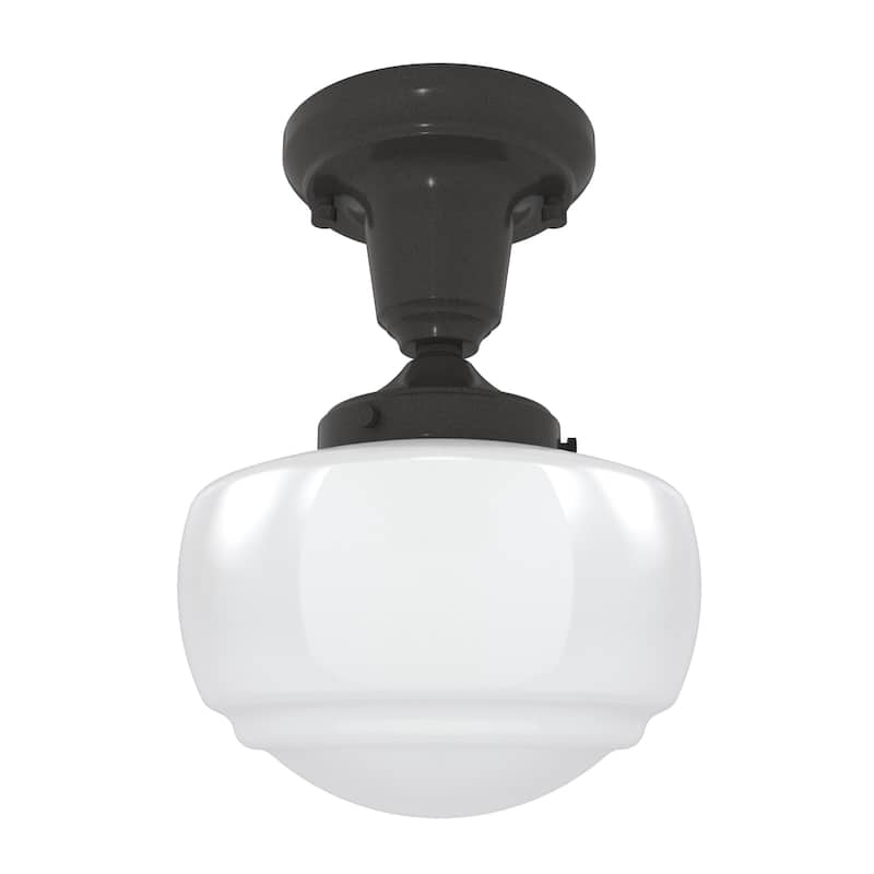 Hunter Saddle Creek 1-Light Mini Pendant / Semi-Flush Mount Ceiling Light - Kitchen Island, Dining Room, Hallway