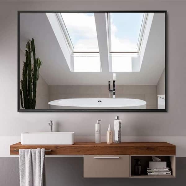 Shop Rectangular Wall Mounted Makeup Silver Mirror For Living Room
