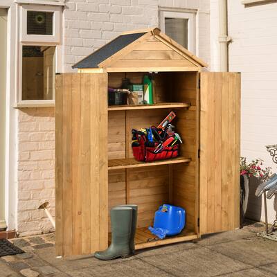 5.8ft x 3ft Outdoor Wood Lean-to Storage Shed with Roof
