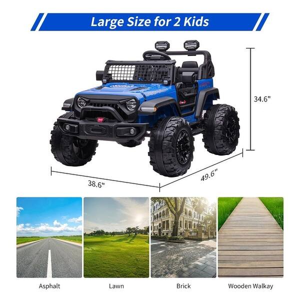 slide 2 of 28, 24V Kids Ride On Car with Remote Control Blue