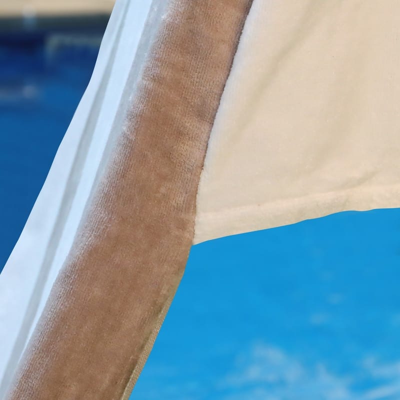 100% Cotton Cabana‑Stripe Lounge Chair Cover Terry Towel with Fitted Pocket & Back Flap Set of 2