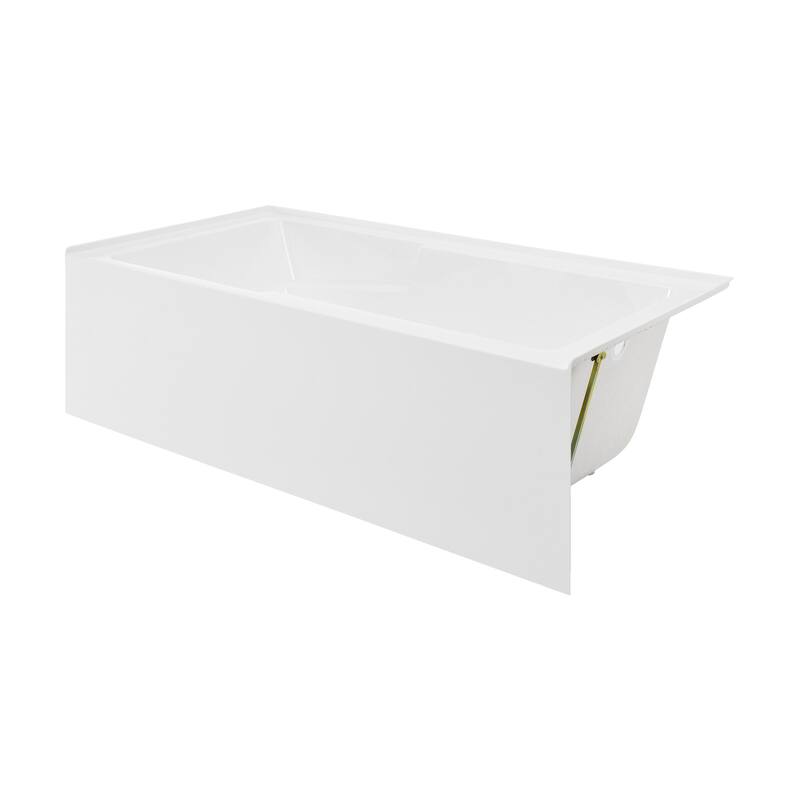 Voltaire 72" x 36" Right-Hand Drain Alcove Bathtub with Apron and Armrest - 72x36 Right