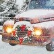 preview thumbnail 9 of 8, LED Fiber Optic Truck Tree Christmas Canvas Wall Art 15.75"x11.75"