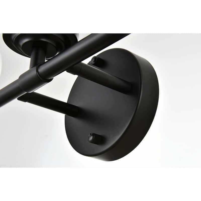 Ash 1 Light Black and Frosted White Bath Sconce