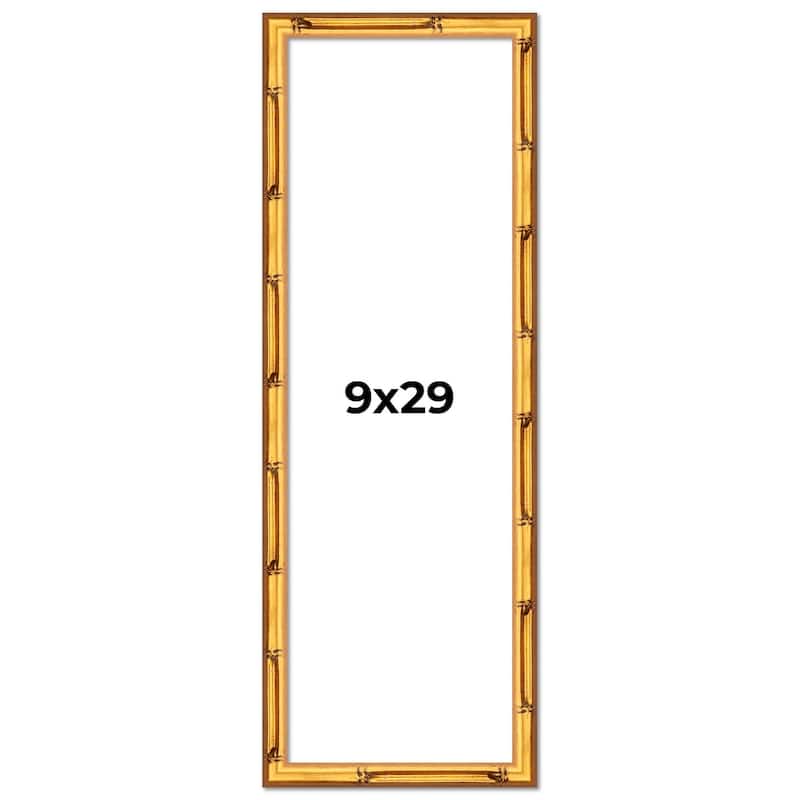9x29 Frame Gold Bamboo Solid Wood Picture Frame | 1 Inch Moulding