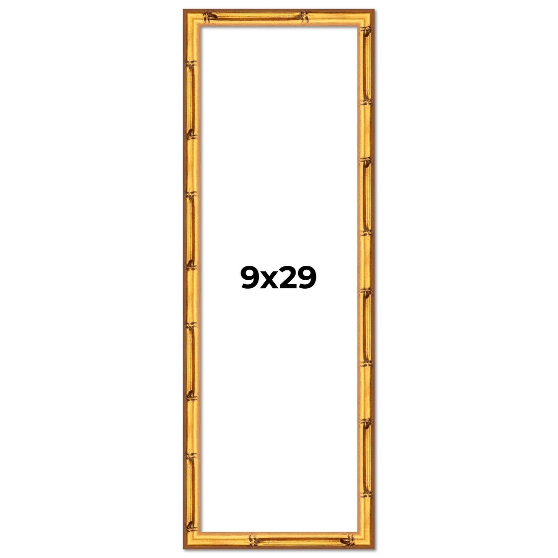 9x29 Frame Gold Bamboo Solid Wood Picture Frame | 1 Inch Moulding