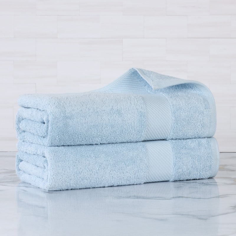 Superior Luxury Solid Highly Absorbent Egyptian Cotton Bath Sheet Towel - (Set of 2)