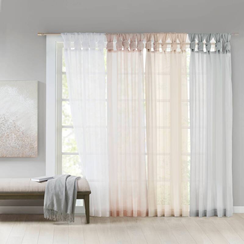 Madison Park Elowen Twisted Tab Voile Sheer Window Curtain Pair