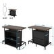 preview thumbnail 7 of 5, 3-Tier Liquor Bar Table with Glasses Holder Wine Storage