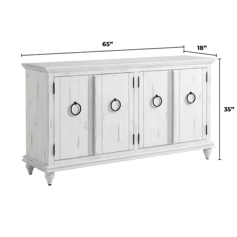 Garden District Solid Wood 65" TV Stand Console