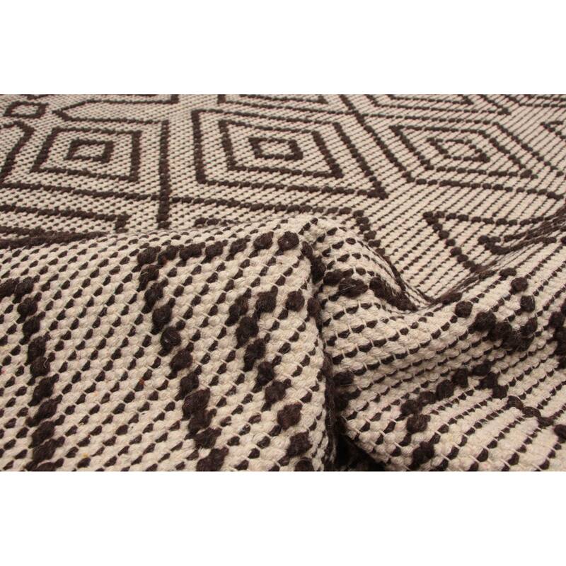 ECARPETGALLERY Braid weave Sienna Brown Wool Rug - 5'1 x 7'11