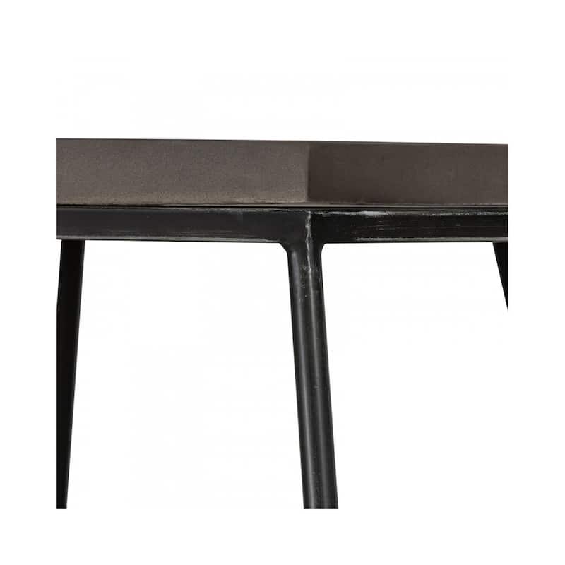 22 in. Gray and Black Rectangle Metal End Table, Sturdy Build End Side Table for Living Rooms