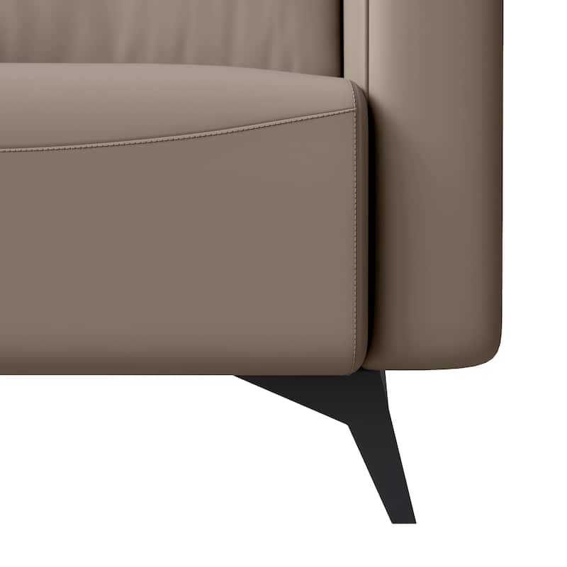 Single-Seater Sofa Modern Armchair Upholstered Vegan Leather with Metal Legs Removable Cushions Inno Series by LeisureMod