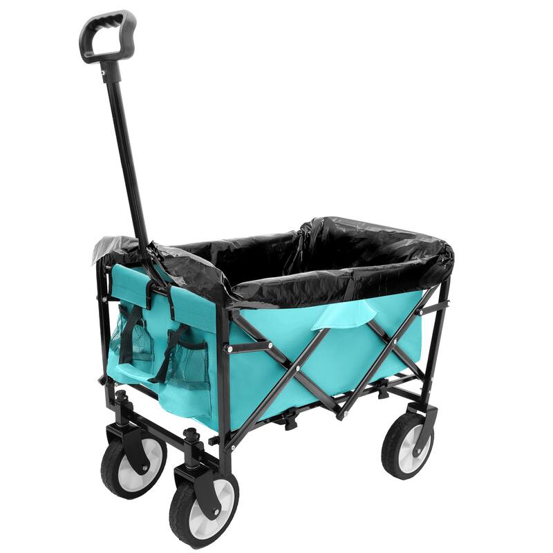 Multi-Use Foldable Wagon with 3 Liner Bags - Heavy Duty Utility Cart