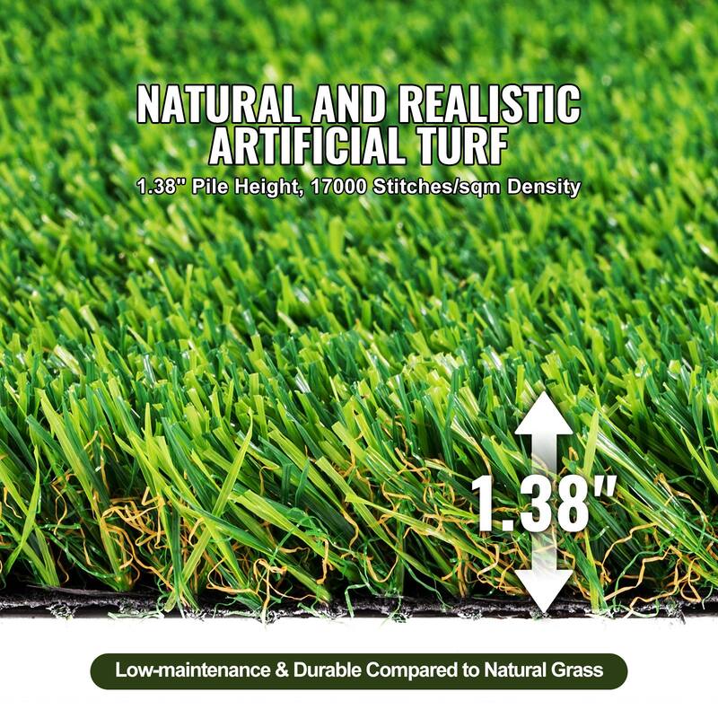 Green Artificial Turf with UV Resistant and Grass Mat for Outdoors - 4 x 6 ft