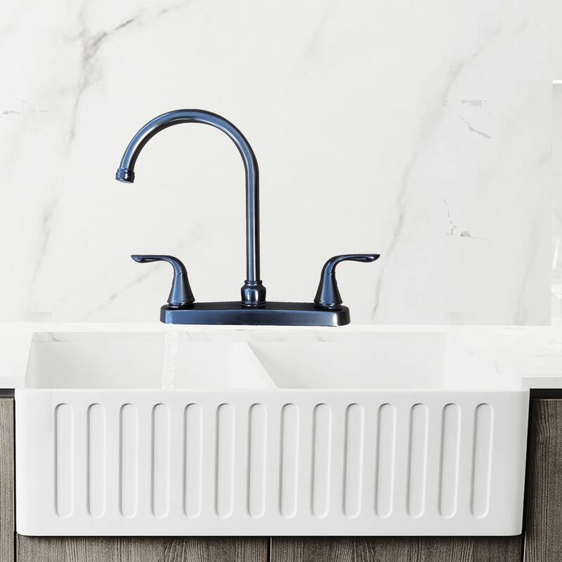 Two Handle Kitchen Faucet , in Oil Rubbed Bronze Finish - 8H x13W x9L in.