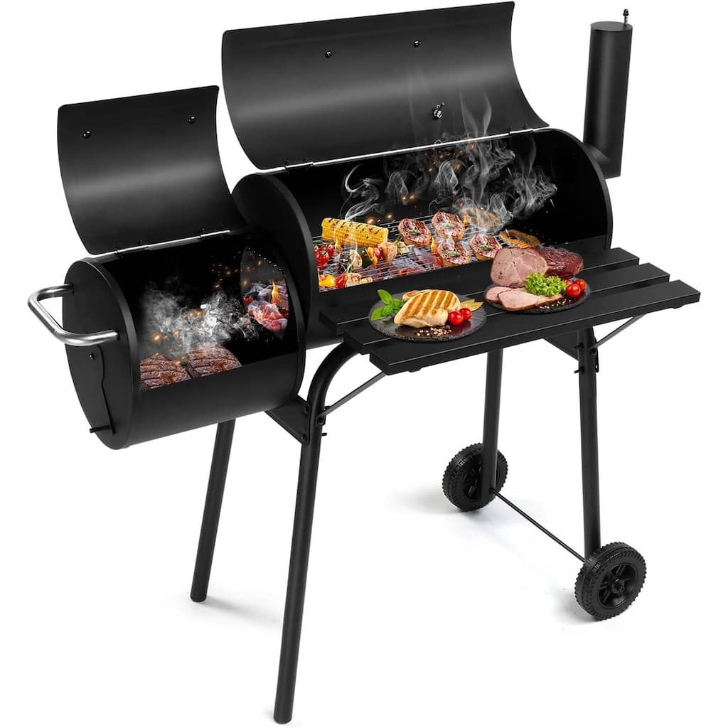 44×25×44" Large Capacity Oil Drum Shaped Double Oven