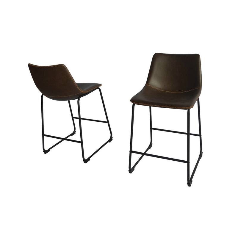 Best Quality Furniture 24-inch Faux Leather Counter Height Chairs