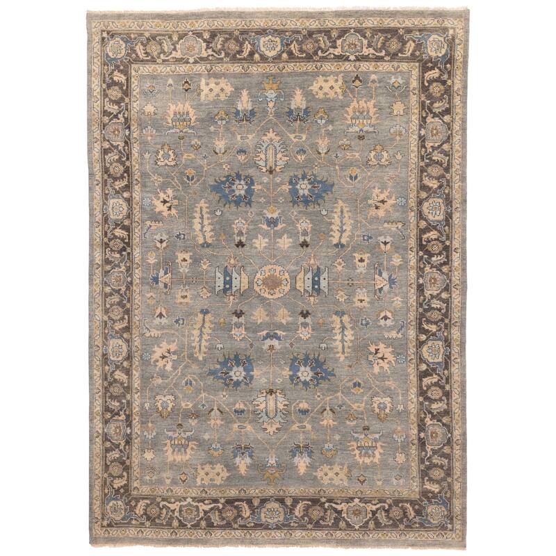 ECARPETGALLERY Hand-knotted Finest Agra Jaipur Teal Wool Rug - 9'3 x 13'1